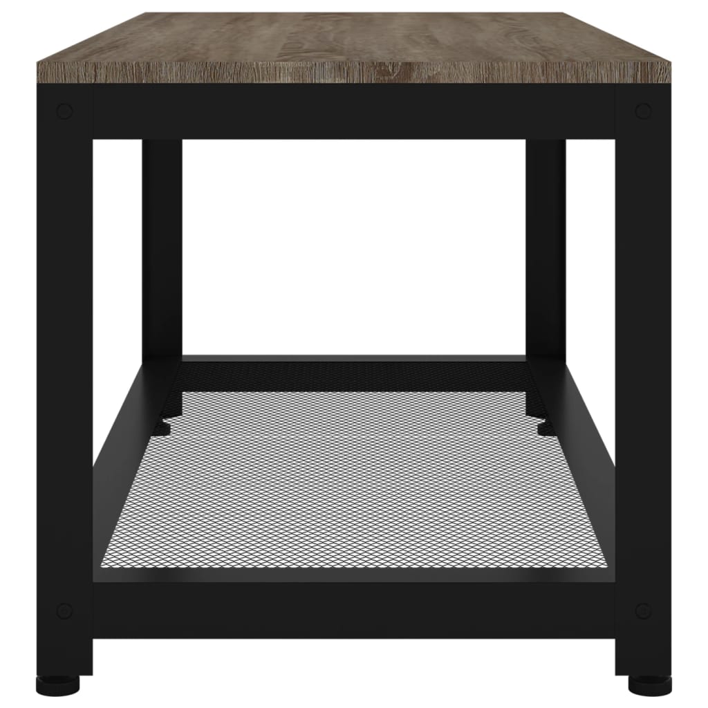 vidaXL Couchtisch Grau und Schwarz 90x45x45 cm MDF und Eisen