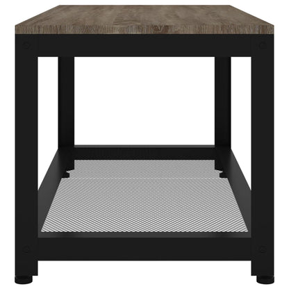 vidaXL Couchtisch Grau und Schwarz 90x45x45 cm MDF und Eisen