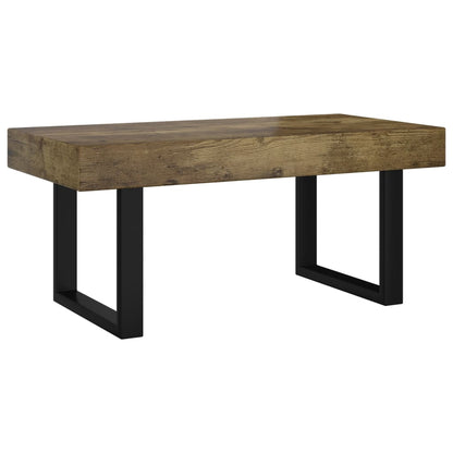 vidaXL Couchtisch Dunkelbraun und Schwarz 90x45x40 cm MDF und Eisen