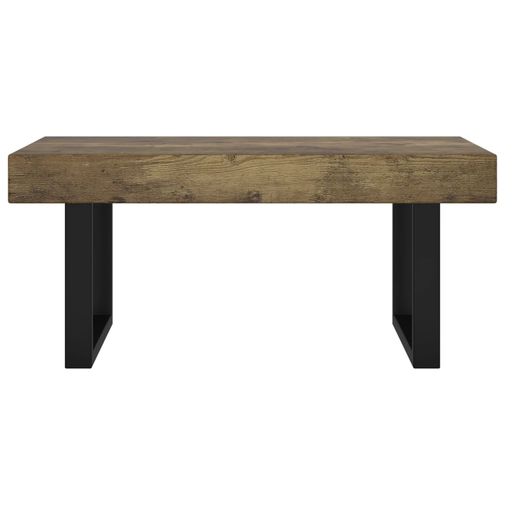 vidaXL Couchtisch Dunkelbraun und Schwarz 90x45x40 cm MDF und Eisen