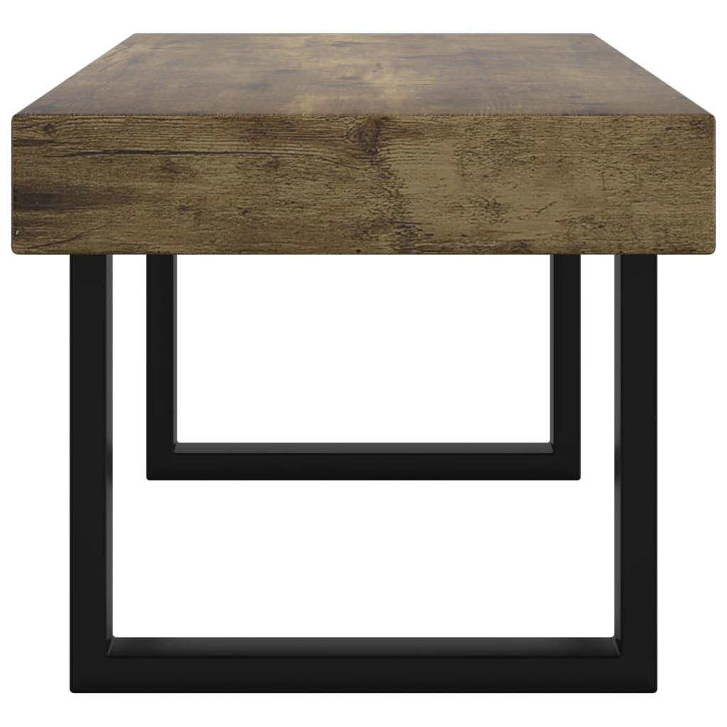 vidaXL Couchtisch Dunkelbraun und Schwarz 90x45x40 cm MDF und Eisen