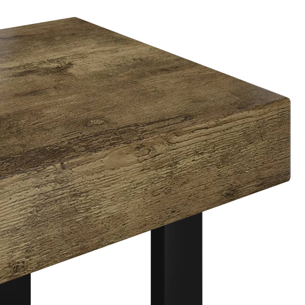 vidaXL Couchtisch Dunkelbraun und Schwarz 90x45x40 cm MDF und Eisen