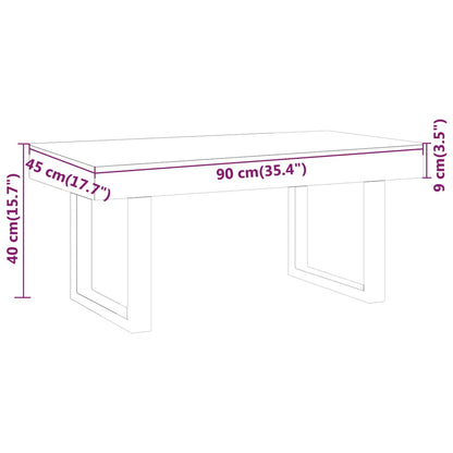vidaXL Couchtisch Dunkelbraun und Schwarz 90x45x40 cm MDF und Eisen