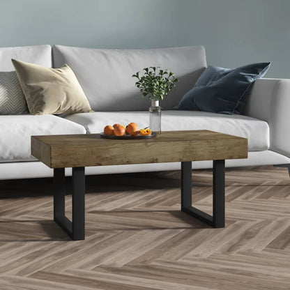 vidaXL Couchtisch Dunkelbraun und Schwarz 90x45x40 cm MDF und Eisen