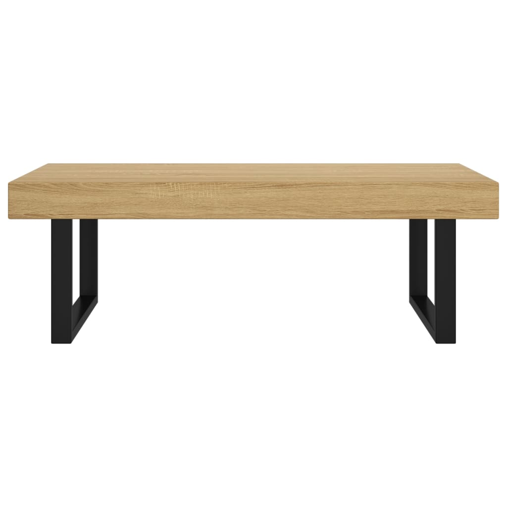 vidaXL Couchtisch Hellbraun und Schwarz 120x60x40 cm MDF und Eisen