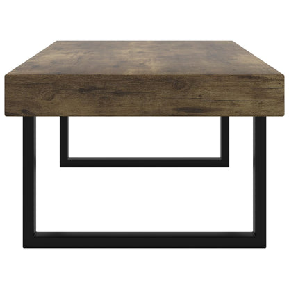 vidaXL Couchtisch Dunkelbraun und Schwarz 120x60x40 cm MDF und Eisen