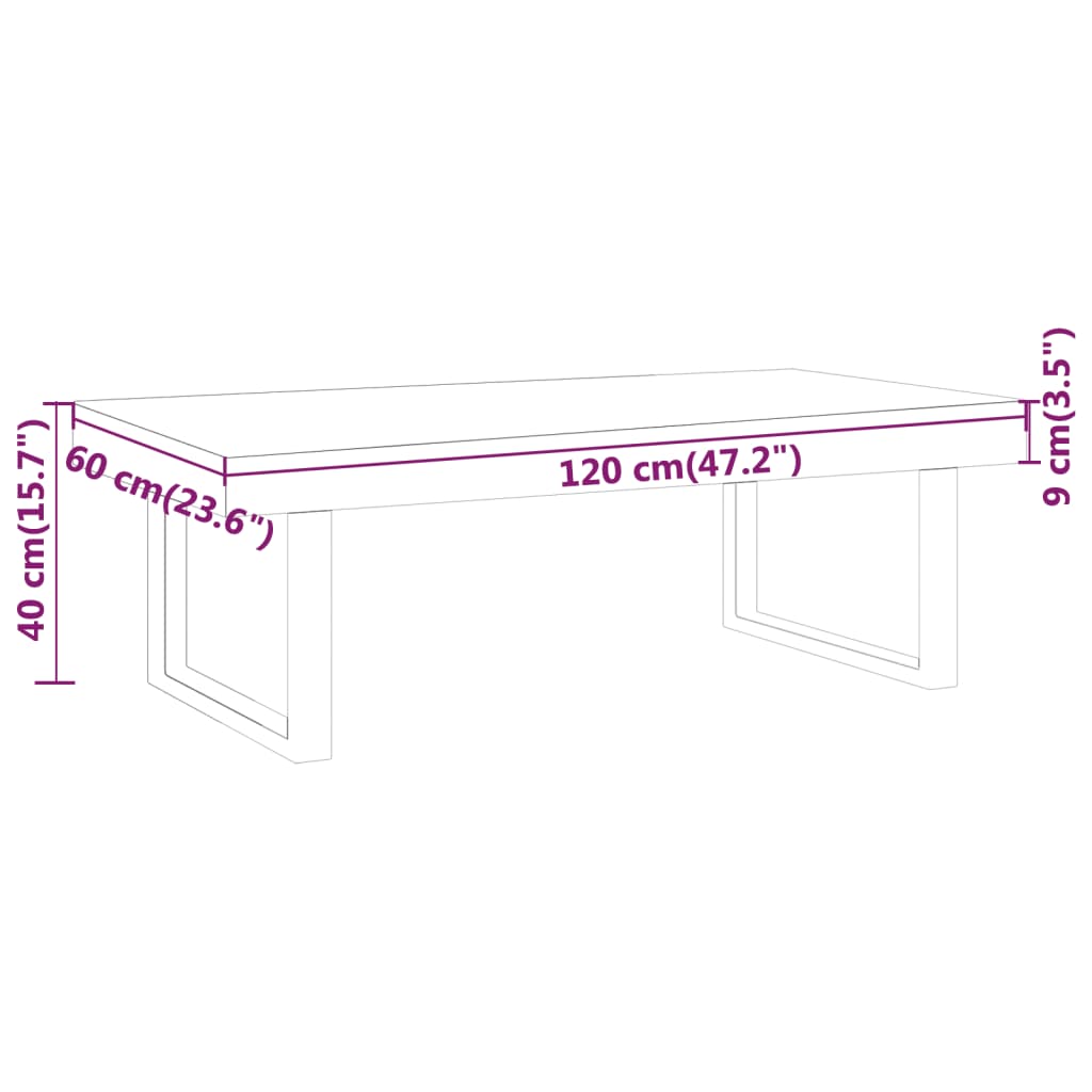 vidaXL Couchtisch Grau und Schwarz 120x60x40 cm MDF und Eisen