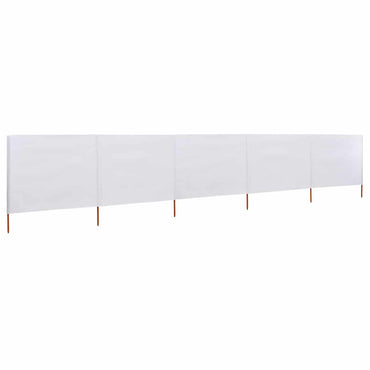 vidaXL 5-teiliges Windschutzgewebe 600 x 80 cm Sandweiß
