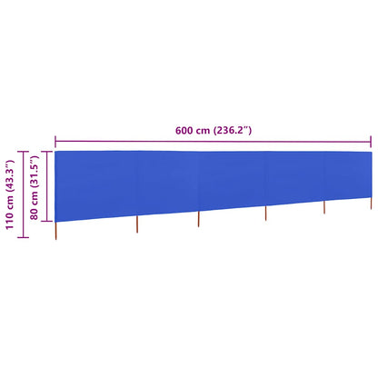 vidaXL Brise-vue 5 pcs 600 x 80 cm bleu azur