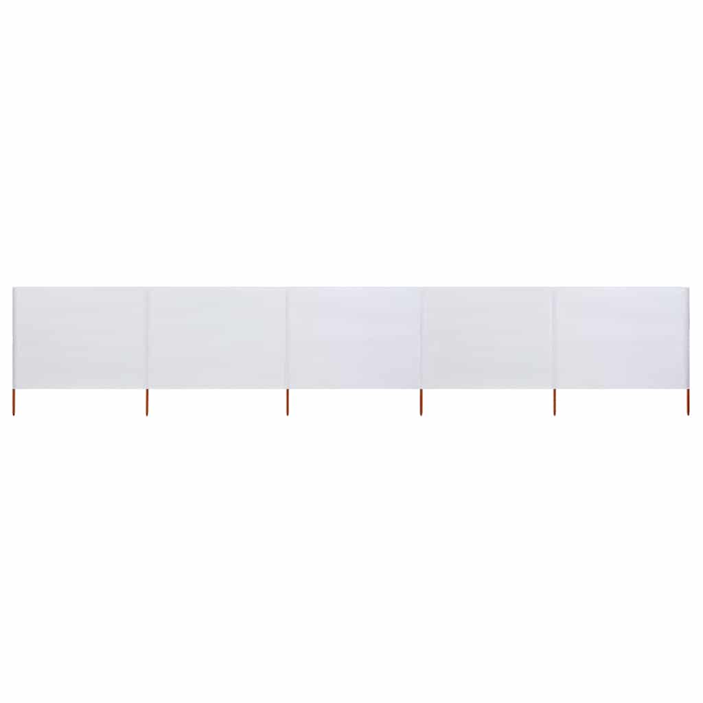 vidaXL 5-teiliges Windschutzgewebe 600 x 120 cm Sandweiß