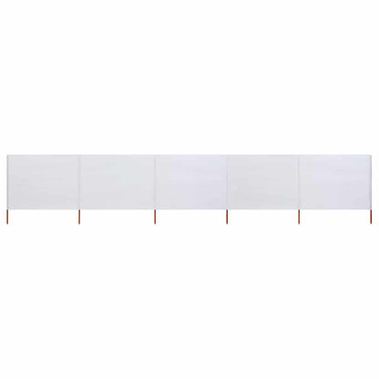 vidaXL 5-teiliges Windschutzgewebe 600 x 120 cm Sandweiß