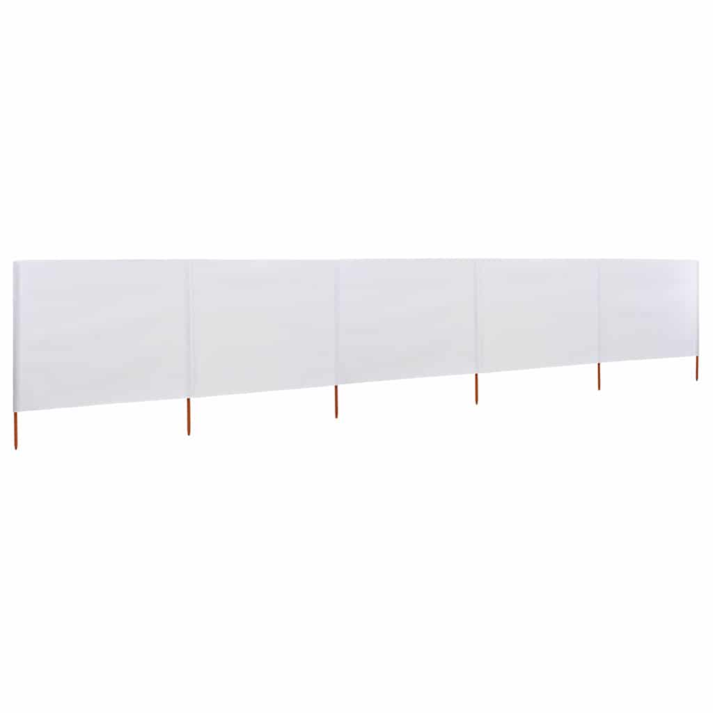 vidaXL 5-teiliges Windschutzgewebe 600 x 120 cm Sandweiß