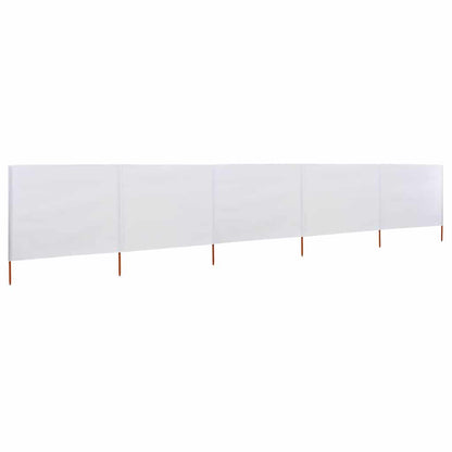 vidaXL 5-teiliges Windschutzgewebe 600 x 120 cm Sandweiß