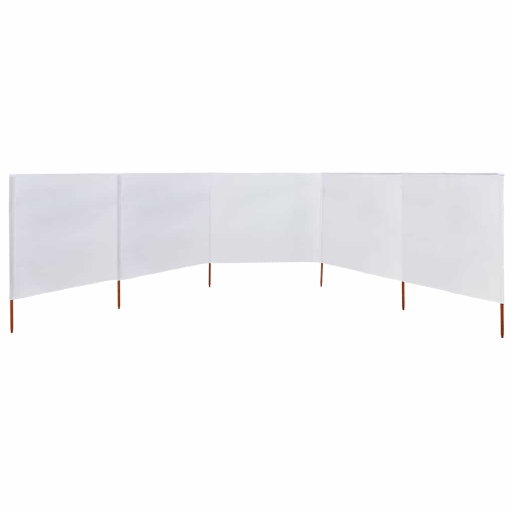 vidaXL 5-teiliges Windschutzgewebe 600 x 120 cm Sandweiß