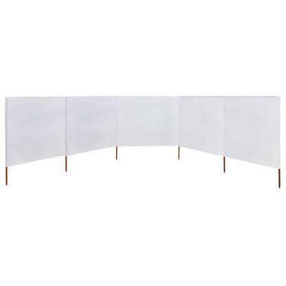 vidaXL 5-teiliges Windschutzgewebe 600 x 120 cm Sandweiß