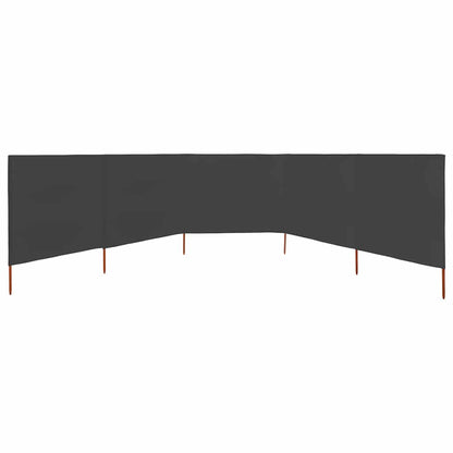 vidaXL 5-teiliges Windschutzgewebe 600 x 120 cm Anthrazit