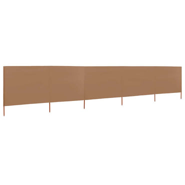 vidaXL 5-teiliges Windschutzgewebe 600 x 120 cm Taupe