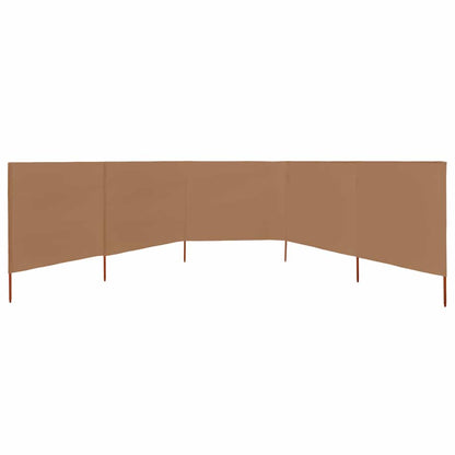 vidaXL 5-teiliges Windschutzgewebe 600 x 120 cm Taupe