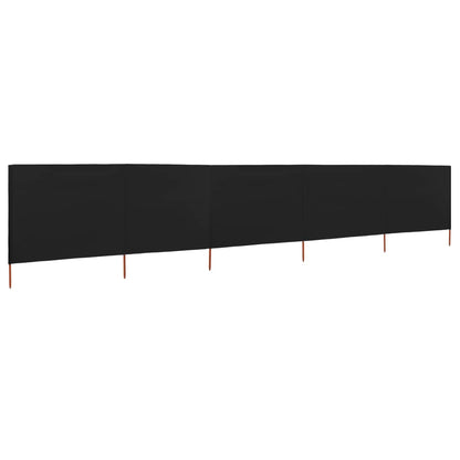 vidaXL 5-teiliges Windschutzgewebe 600 x 120 cm Schwarz