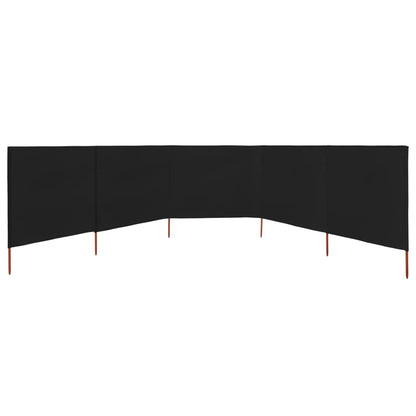 vidaXL 5-teiliges Windschutzgewebe 600 x 120 cm Schwarz