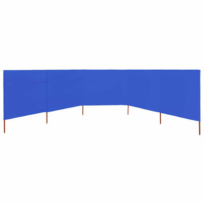 vidaXL 5-teiliges Windschutzgewebe 600 x 120 cm Azurblau