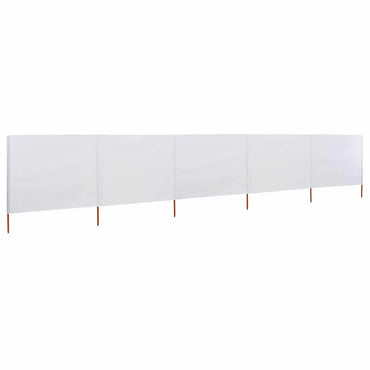 vidaXL 5-teiliges Windschutzgewebe 600 x 160 cm Sandweiß