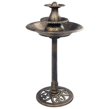 vidaXL Bain d'oiseaux avec fontaine Bronze 50×91 cm Plastique