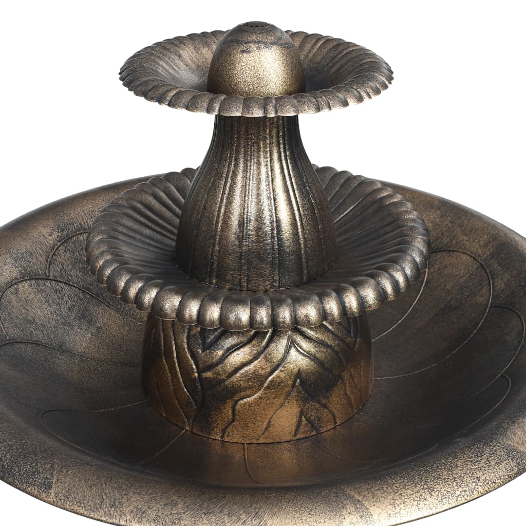 vidaXL Bain d'oiseaux avec fontaine Bronze 50×91 cm Plastique