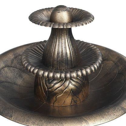 vidaXL Bain d'oiseaux avec fontaine Bronze 50×91 cm Plastique