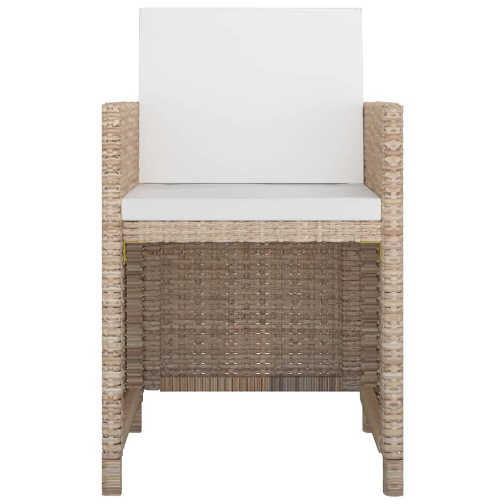 vidaXL 5-tlg. Garten-Essgruppe mit Auflagen Poly Rattan Beige