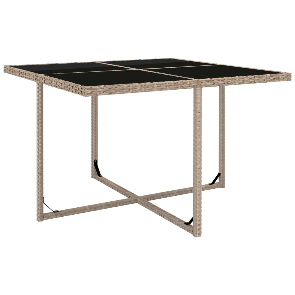 vidaXL 5-tlg. Garten-Essgruppe mit Auflagen Poly Rattan Beige