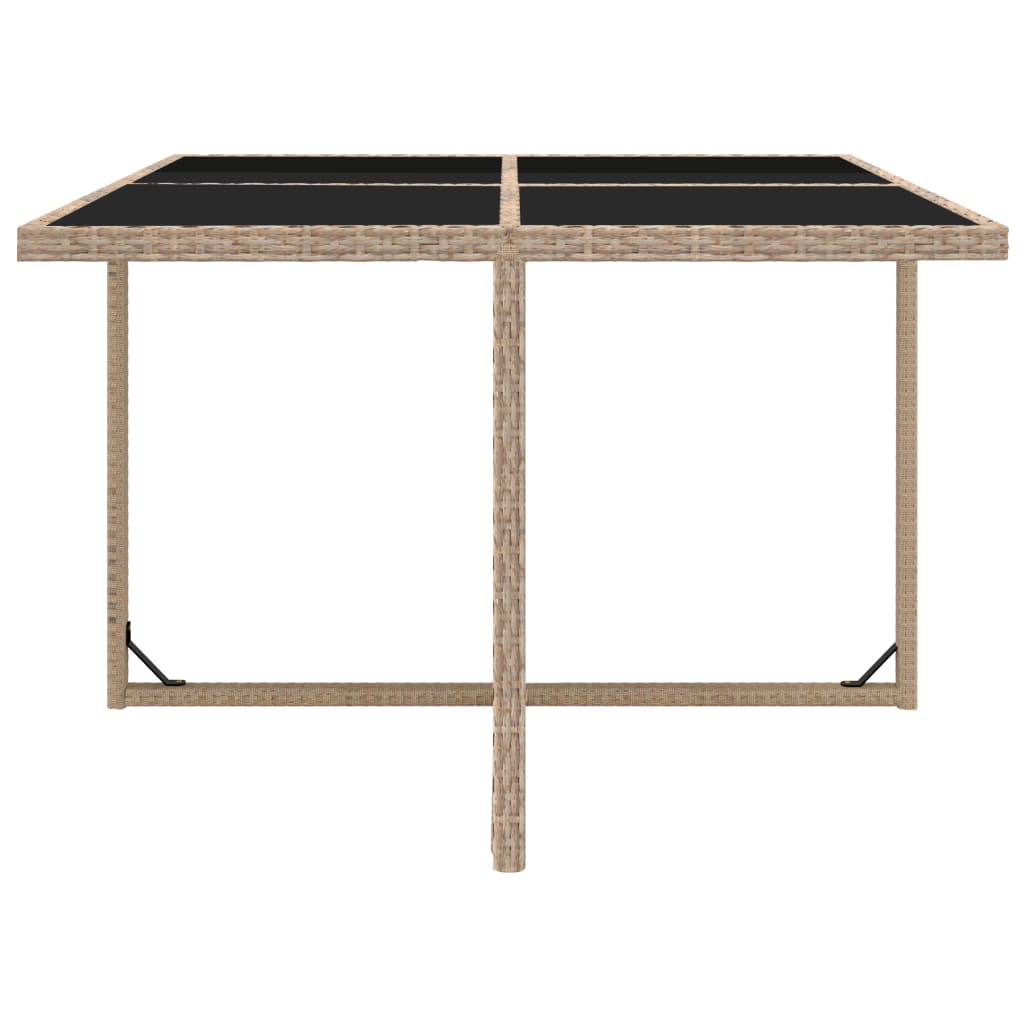 vidaXL 5-tlg. Garten-Essgruppe mit Auflagen Poly Rattan Beige