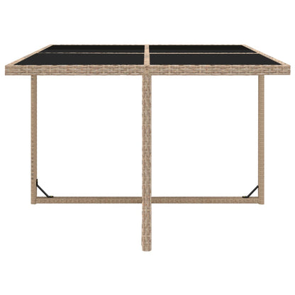 vidaXL 5-tlg. Garten-Essgruppe mit Auflagen Poly Rattan Beige