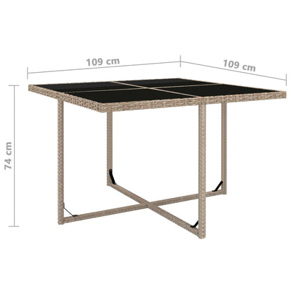 vidaXL 5-tlg. Garten-Essgruppe mit Auflagen Poly Rattan Beige