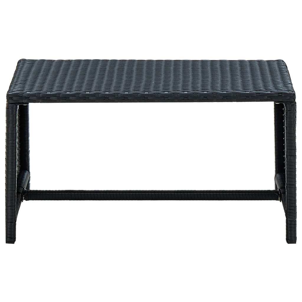 vidaXL 4-tlg. Garten-Lounge-Set mit Auflagen Poly Rattan Schwarz