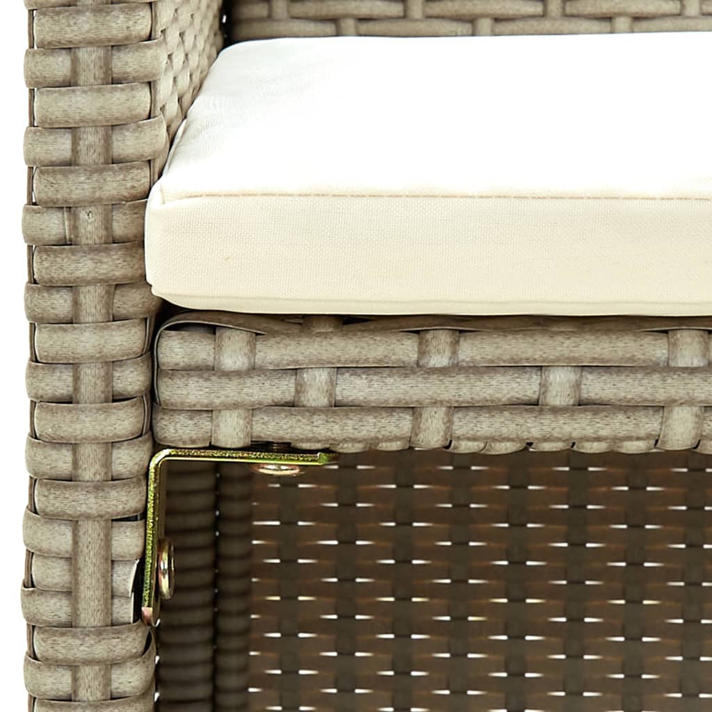 vidaXL 4-tlg. Garten-Lounge-Set mit Auflagen Beige Poly Rattan