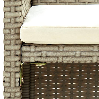 vidaXL 4-tlg. Garten-Lounge-Set mit Auflagen Beige Poly Rattan