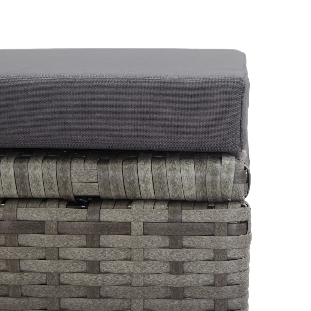 Gartenhocker 2 Stk. mit Sitzkissen Poly Rattan Anthrazit