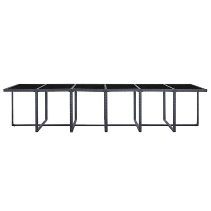 17-tlg. Garten-Essgruppe mit Auflagen Poly Rattan Schwarz