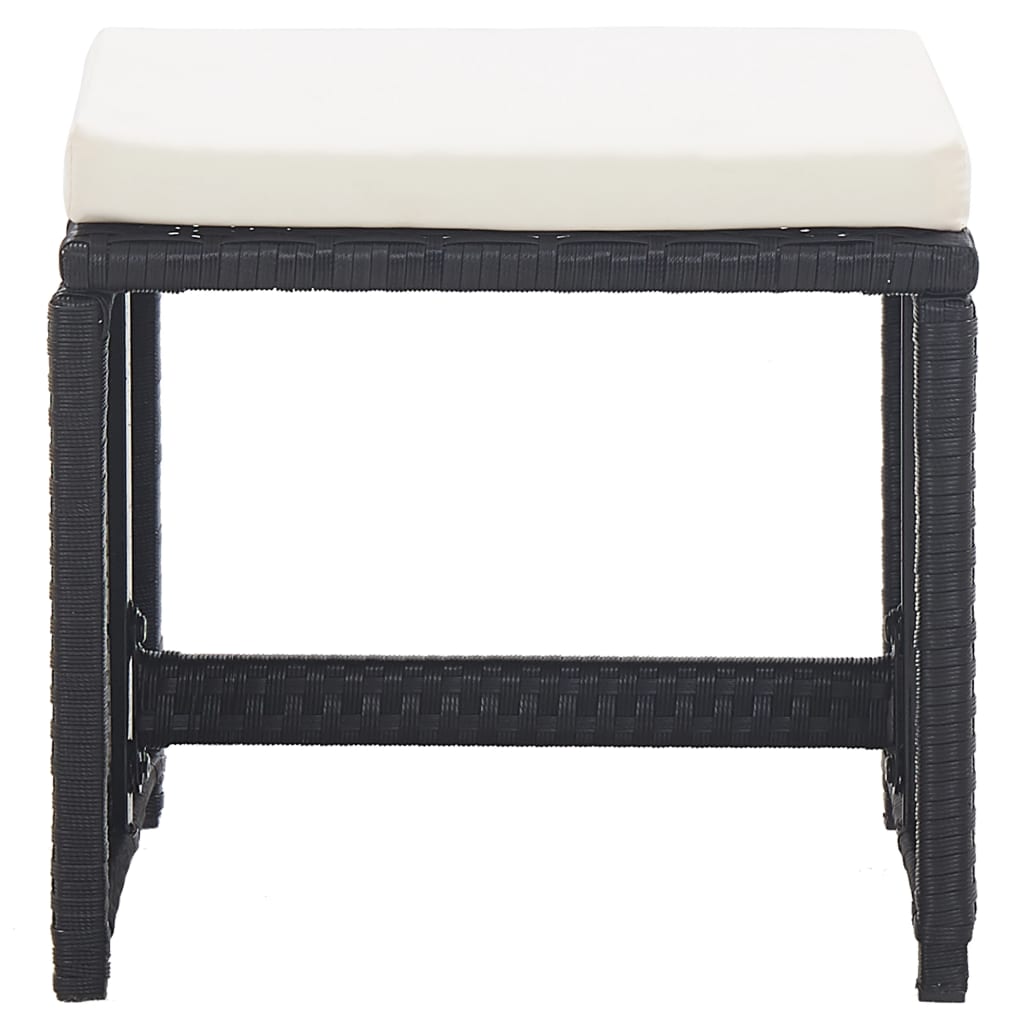 17-tlg. Garten-Essgruppe mit Auflagen Poly Rattan Schwarz