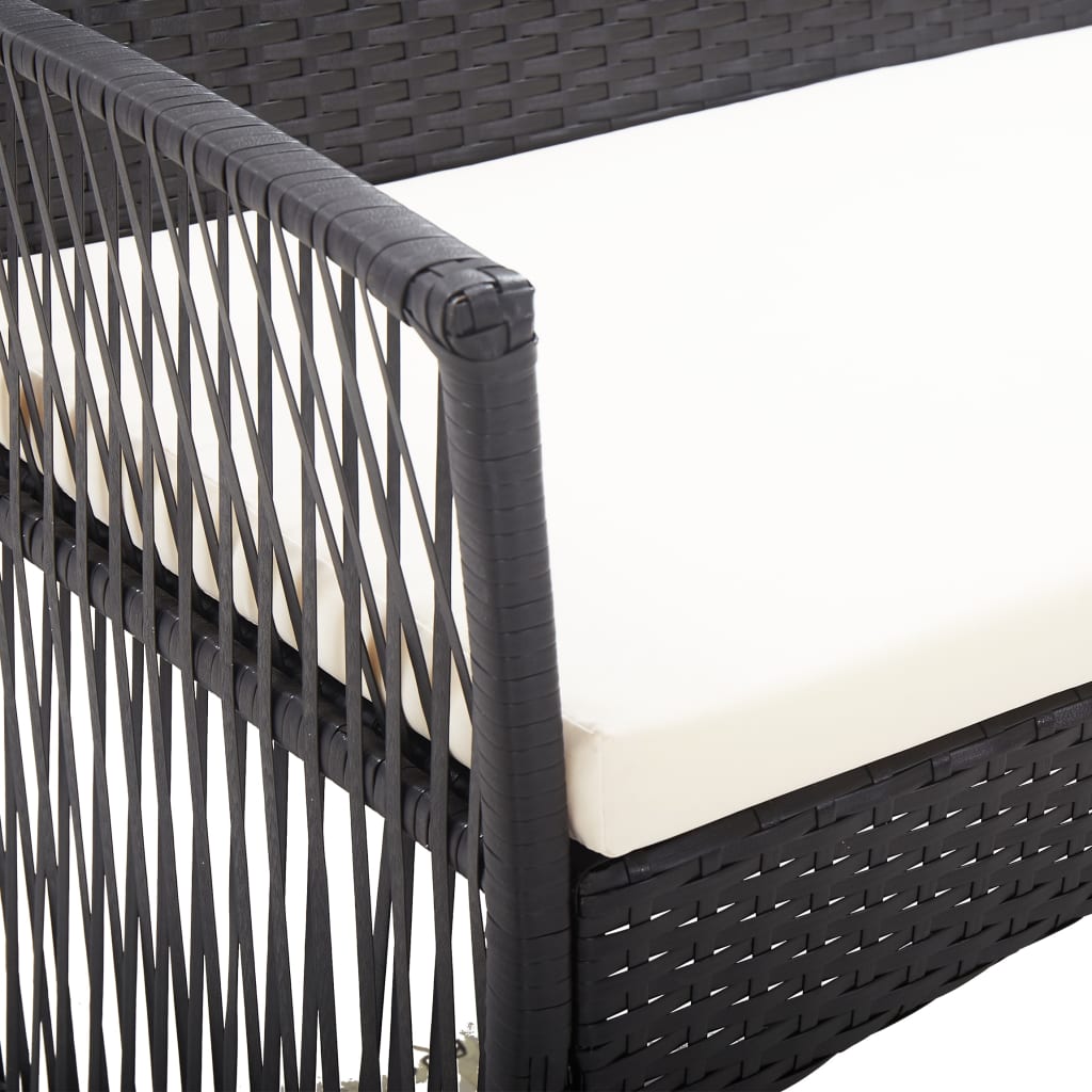 vidaXL Salon de jardin 4 pcs avec coussins résine tressée noir