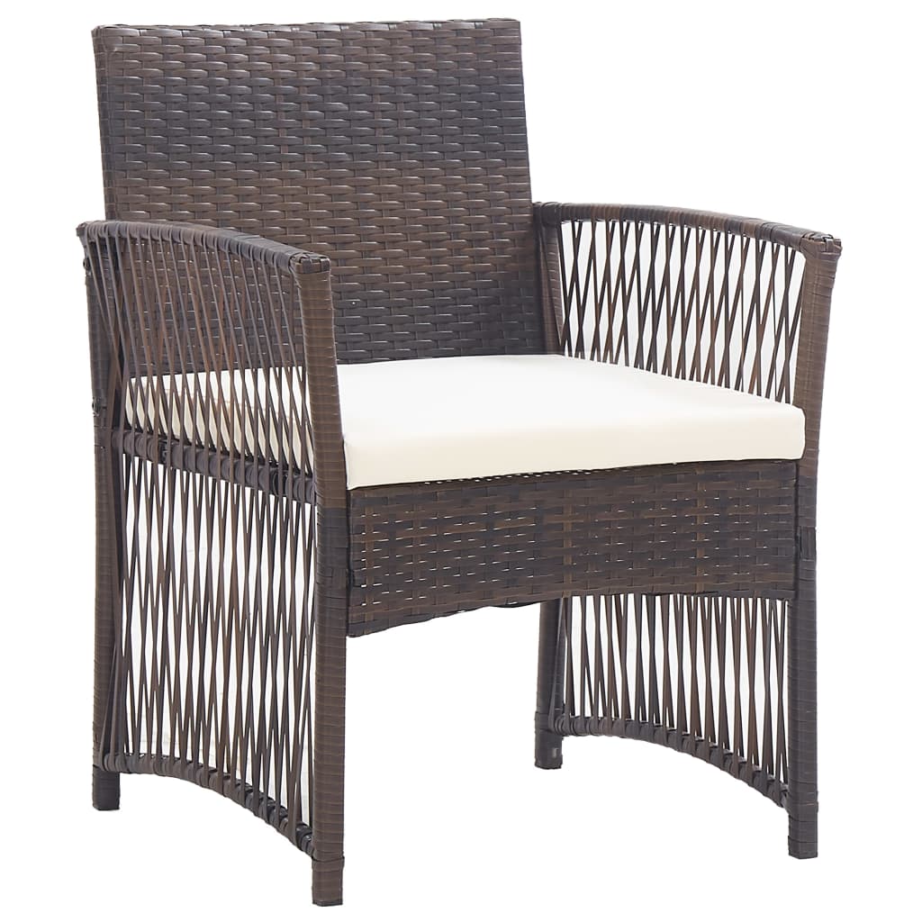 vidaXL 4-tlg. Garten-Lounge-Set mit Auflage Poly Rattan Braun