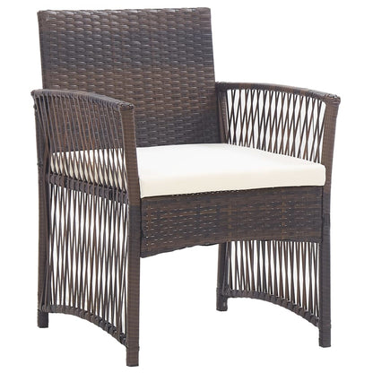 vidaXL 4-tlg. Garten-Lounge-Set mit Auflage Poly Rattan Braun