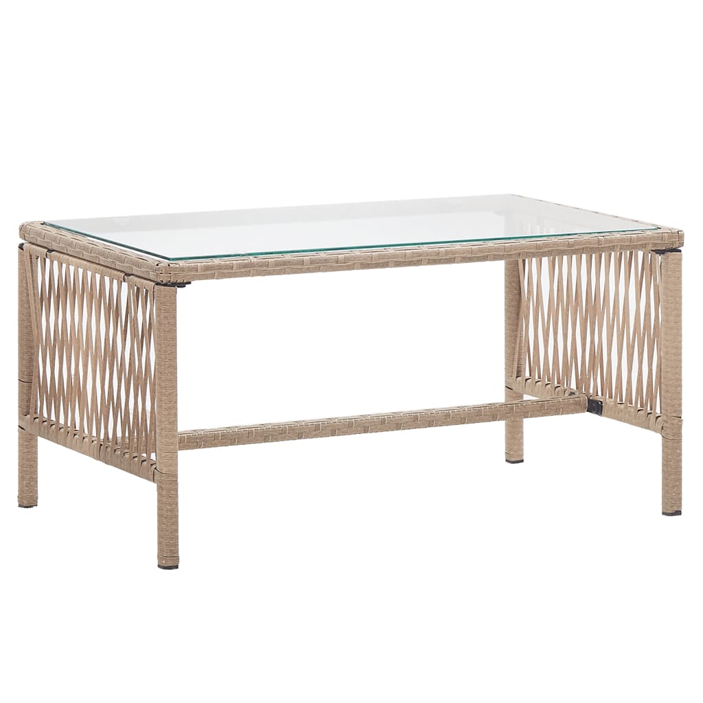 vidaXL Ensemble de jardin lounge 4 pcs avec coussin Résine tressée Beige