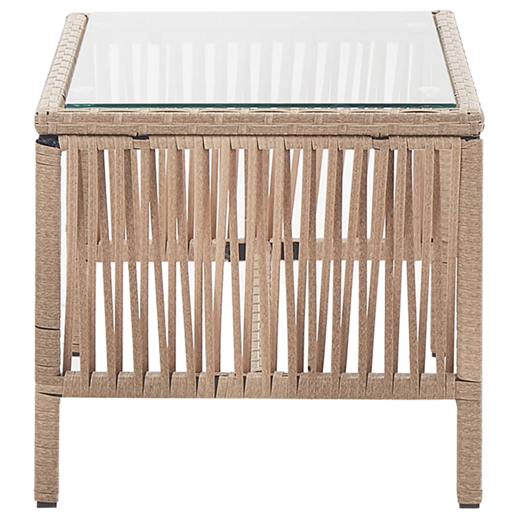 vidaXL Ensemble de jardin lounge 4 pcs avec coussin Résine tressée Beige