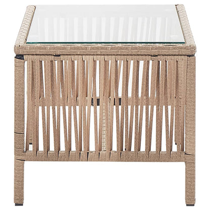 vidaXL Ensemble de jardin lounge 4 pcs avec coussin Résine tressée Beige