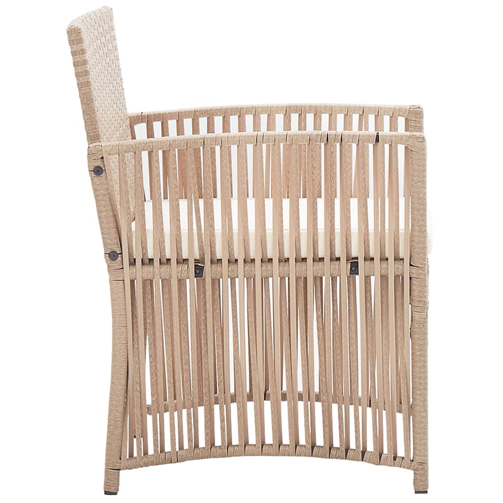 vidaXL Ensemble de jardin lounge 4 pcs avec coussin Résine tressée Beige
