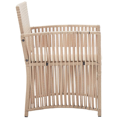vidaXL Ensemble de jardin lounge 4 pcs avec coussin Résine tressée Beige