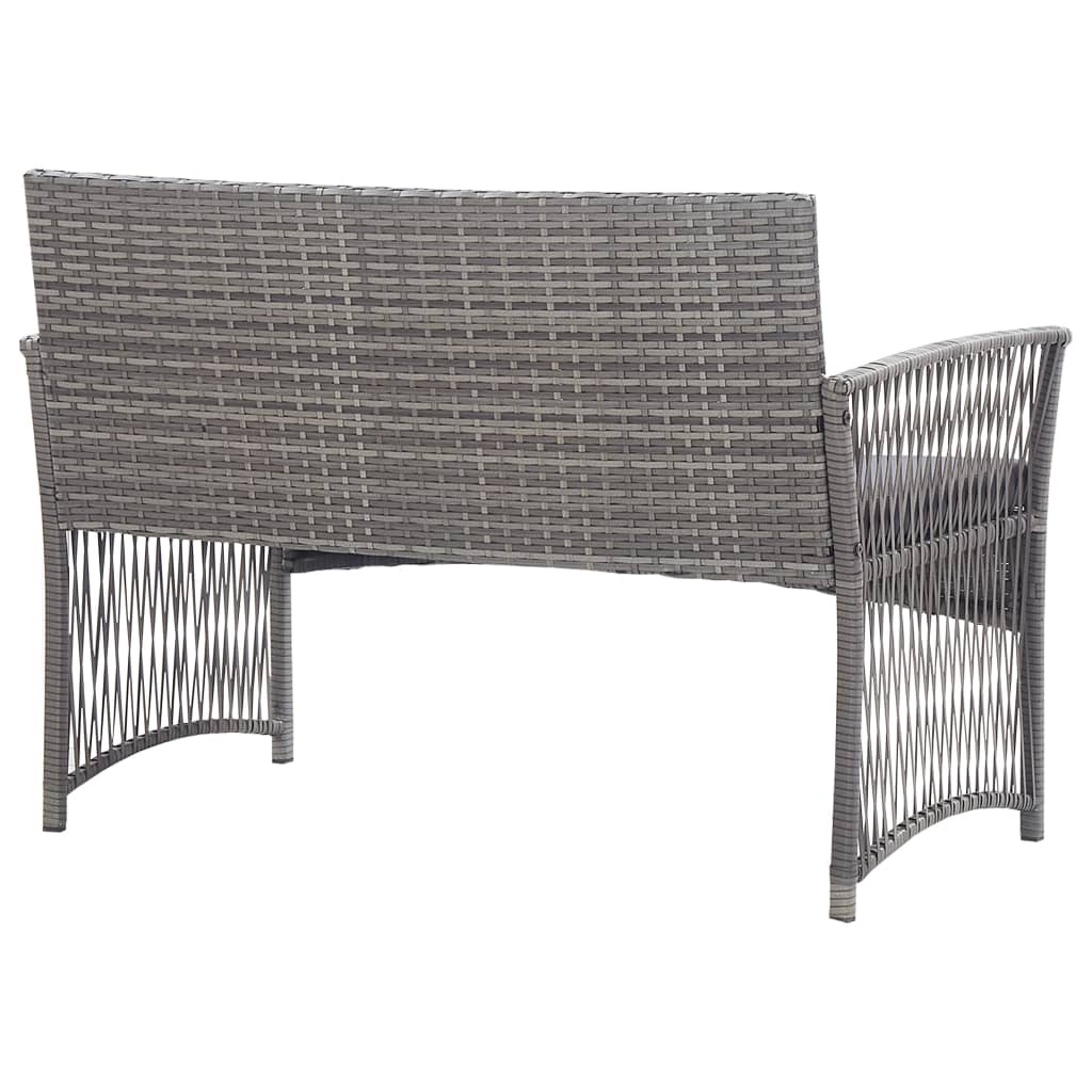 vidaXL Ensemble de salon de jardin 4 pcs avec coussins résine tressée anthracite