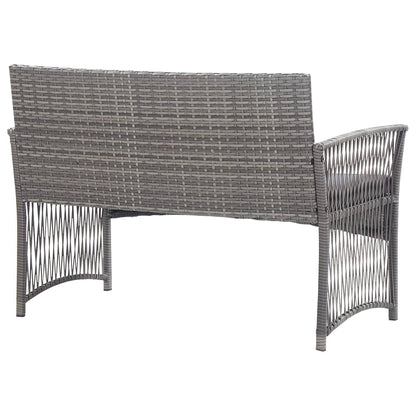 vidaXL Ensemble de salon de jardin 4 pcs avec coussins résine tressée anthracite